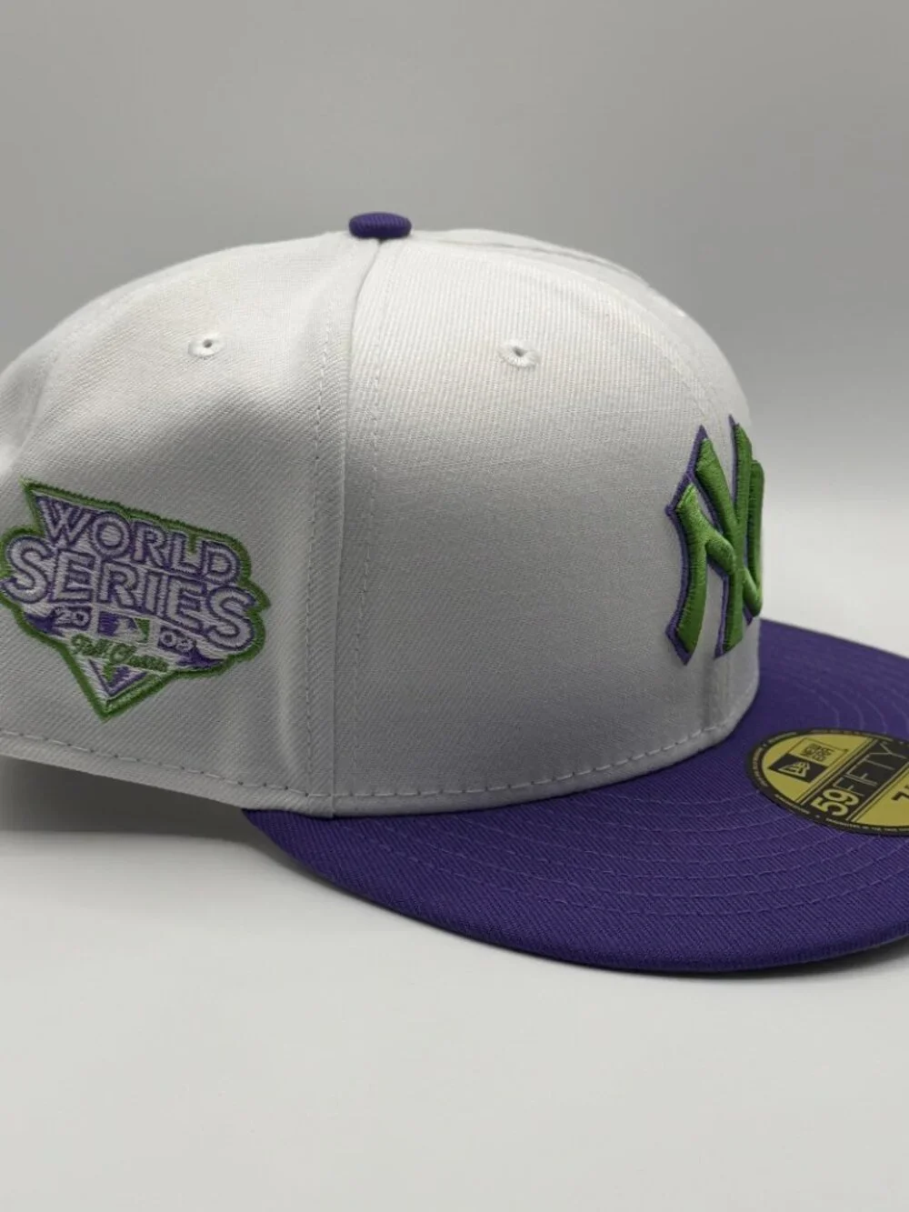 New York Yankees New Era 59FIFTY 2009 World Series Patch Size 7 5/8 White Purple - Picture 3 of 6